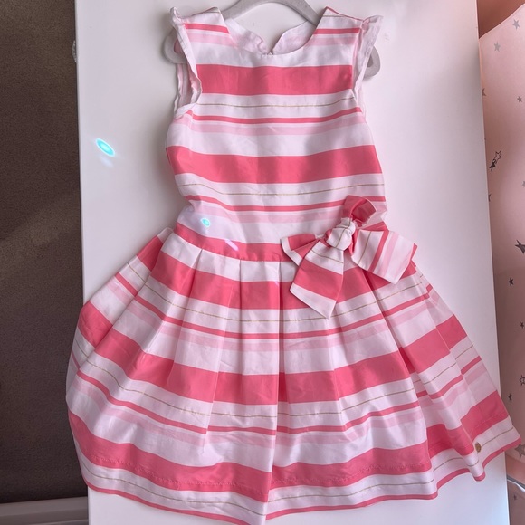 Lili Gaufrette Girls Pink Striped Dress - Picture 2 of 6
